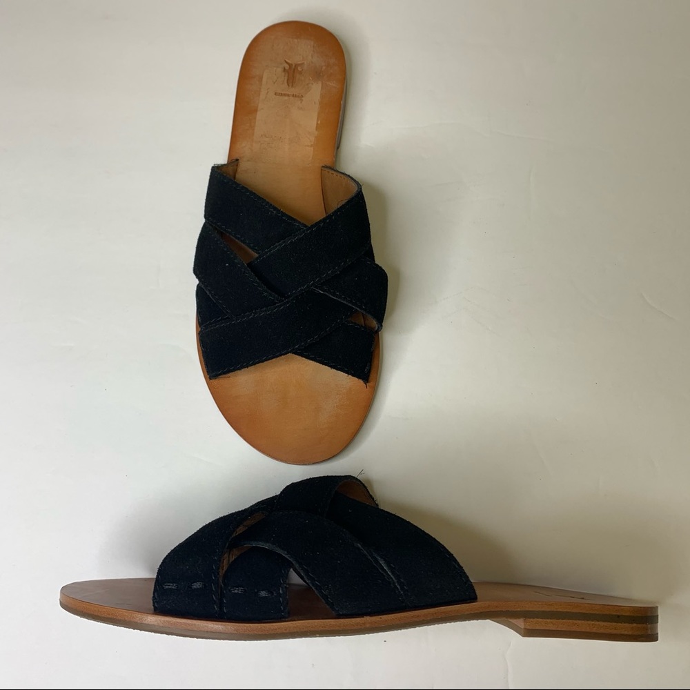 Frye Suede Leather Woven Sandals
